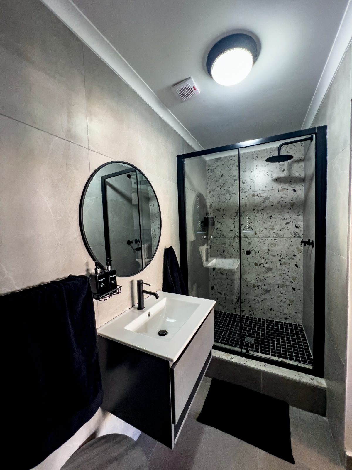 Private bathroom with walk-in rain shower